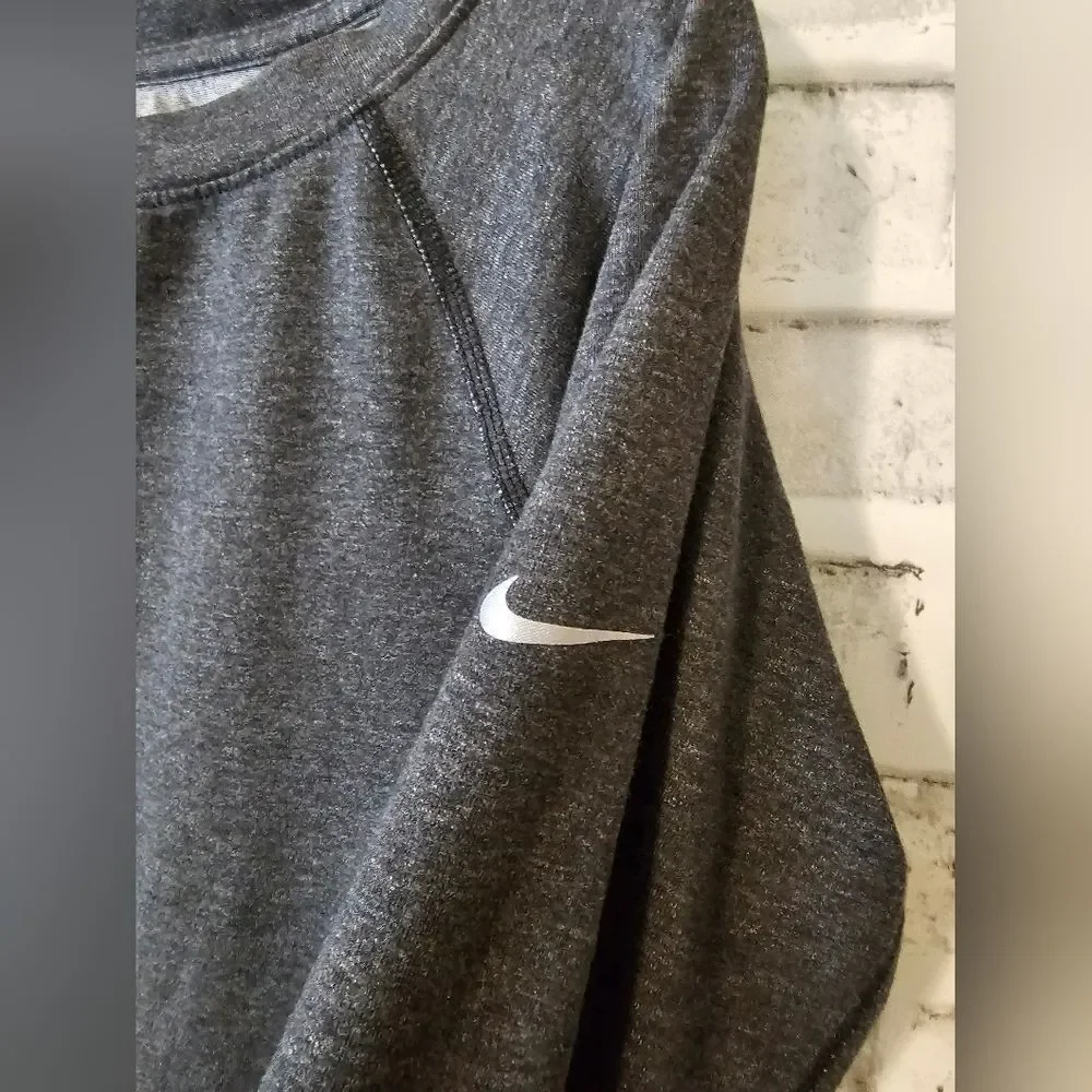 Nike Dri-Fit women's long sleeve, gray scoop neck, light weight, size Medium